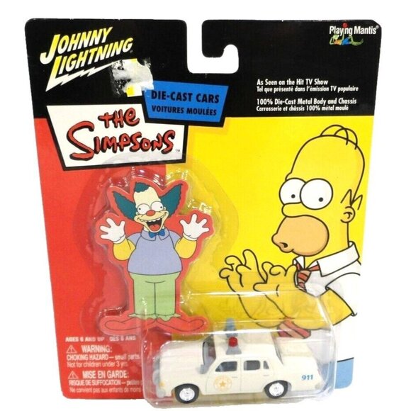 The Simpsons die-cast 3" POLICE CRUISER toy vehicle JOHNNY LIGHTNING 2003, NEW - Picture 1 of 2